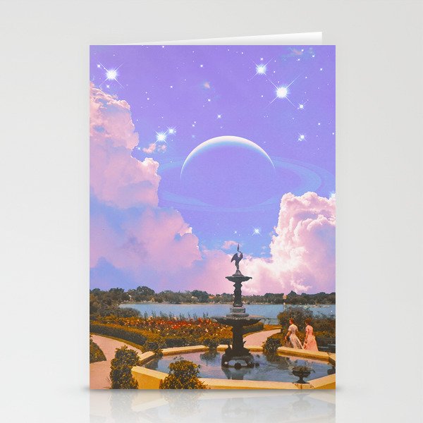 Purple Skies - Space Aesthetic, Retro Futurism, Sci-Fi Stationery Cards