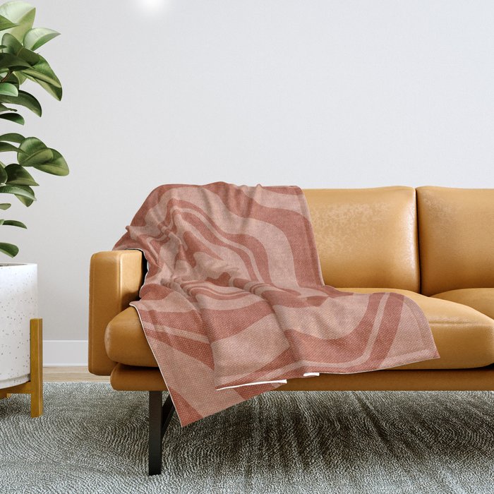 boho floral - terracotta Throw Blanket