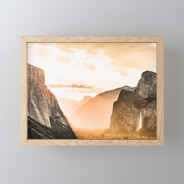 Yosemite Valley Burn - Sunrise Framed Mini Art Print