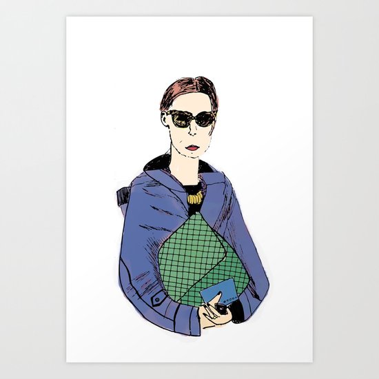 Bag Lady Blue Art Print