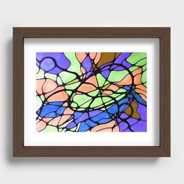 Neurographic pattern with a circles and variety shapes by MariDani Recessed Framed Print