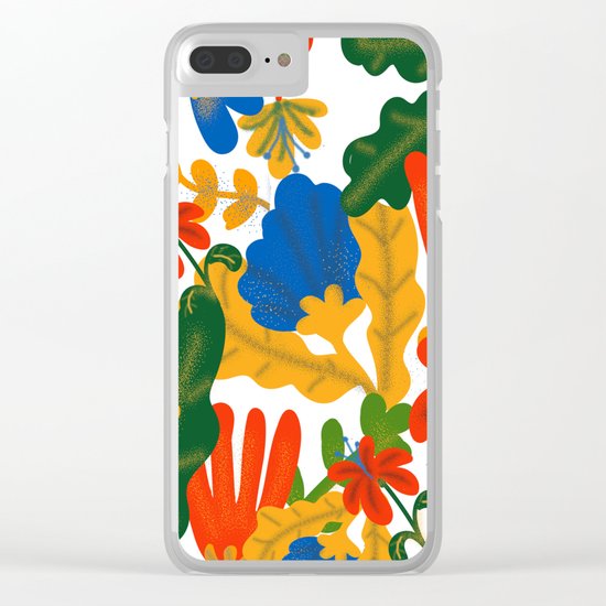 Tropical Flower Pattern II Clear iPhone Case