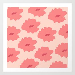 Abstract Daisies Pink Art Print