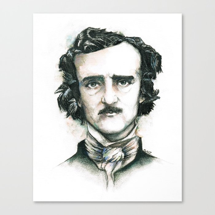 Edgar Allan Poe and Ravens Canvas Print
