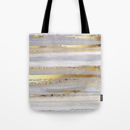 Luxury grey watercolor and gold texture Tote Bag