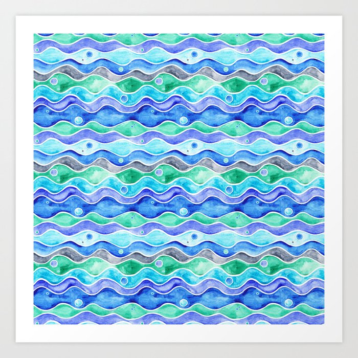 Ocean Pattern - Dolphin Art Print
