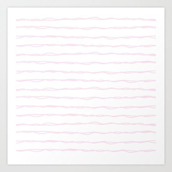 Simply Wavy Lines in Desert Rose Pink Art Print