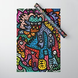 Graffiti Abstract Cool Monsters are Happy Wrapping Paper
