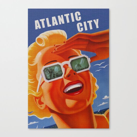 Vintage Atlantic City NJ Travel Canvas Print