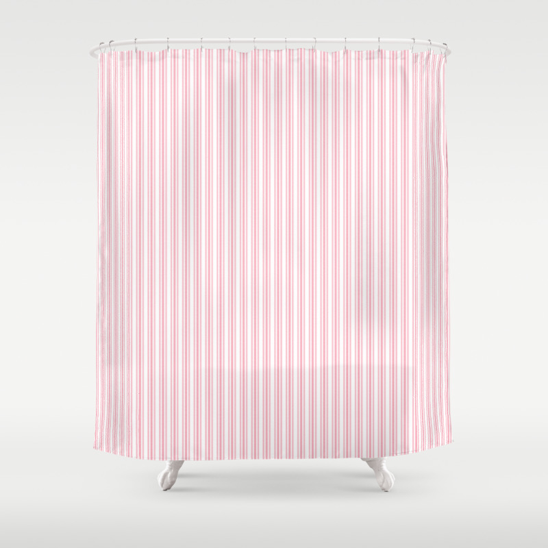 Classic Small Pink Petal French Mattress Ticking Double Stripes