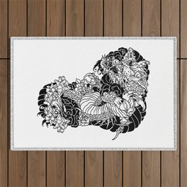 Japanese Dragon Tattoo Style Outdoor Rug
