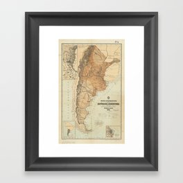 Vintage Map of Argentina (1882) Framed Art Print