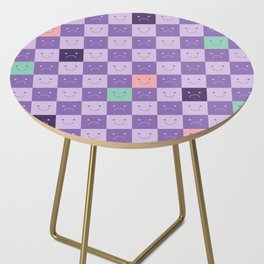 Plaid of Emotions pattern lilac Side Table