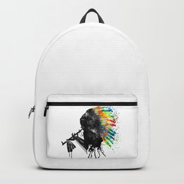 Indian Silhouette With Colorful Headdress Backpack