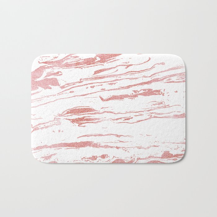 Modern abstract pink marbleized paint. Bath Mat