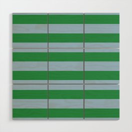 Bold Stripes in Green and Light Blue Wood Wall Art
