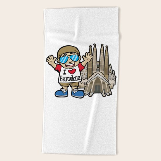 I Love Barcelona Spain La Sagrada Familia Beach Towel By Moonpie90 Society6