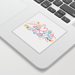 Colorful Hands and Heart Sticker