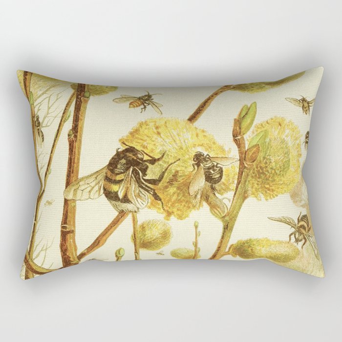 Bees, Vintage Style Rectangular Pillow