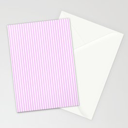 Lilac Pink and White Micro Vintage English Country Cottage Ticking Stripe Stationery Card