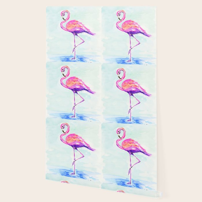 Flamingo Love Wallpaper By Janetmetzger Society6