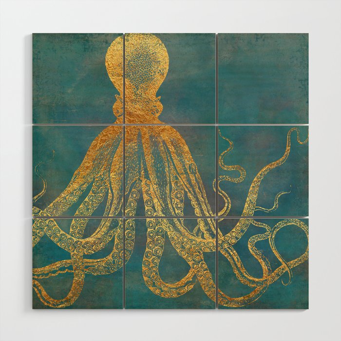 Deep Sea Life Octopus Wood Wall Art