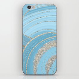 Sky Blue Faux Marble Mermaid Ocean Waves Landscape iPhone Skin
