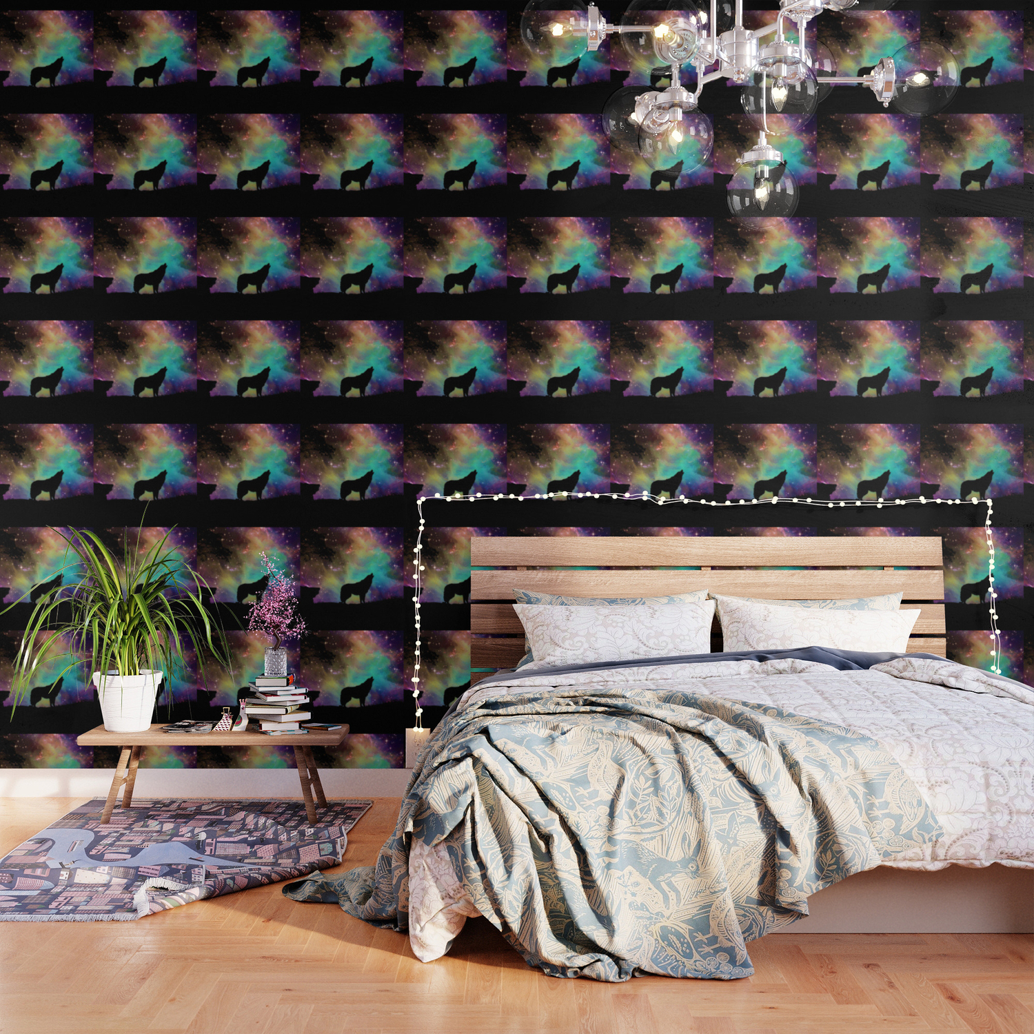 Wolf Galaxy Wallpaper By Nocolordesigns Society6