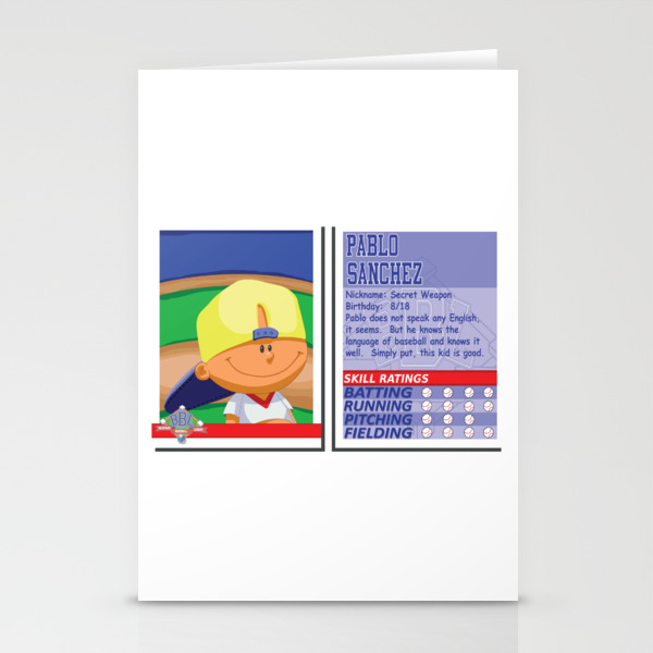 Pablo Sanchez Stat Card Backyard Baseball Stationery Cards By