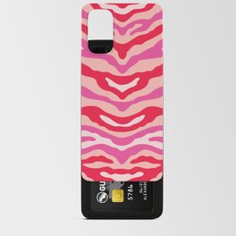 Zebra Wild Animal Print Red Pink and Beige Android Card Case