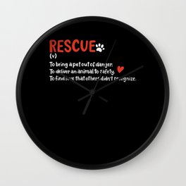 Pet Rescue definition Wall Clock