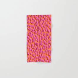 Bright Orange & Pink Leopard Print Hand & Bath Towel