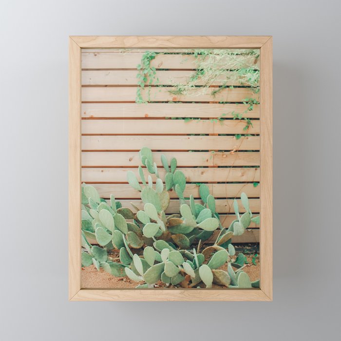 Cactus Slat Wall Framed Mini Art Print