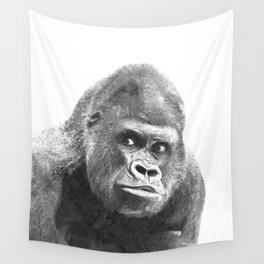 Black and White Gorilla Wall Tapestry