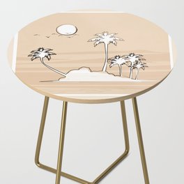 Peaceful Tropic Island Beige Side Table