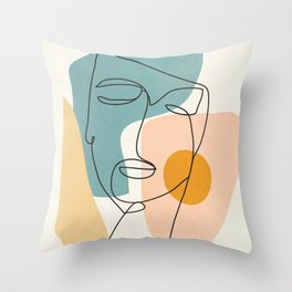 Abstract Face 25 Throw Pillow