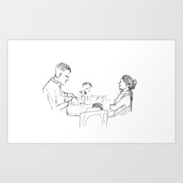 Eating together at Wishbone Art Print