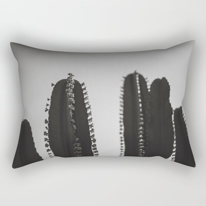 Cactus Photography - Black and White #2 Rectangular Pillow