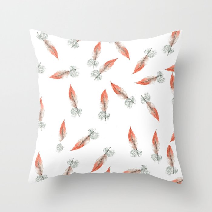 Feathers in Flight Throw Pillow