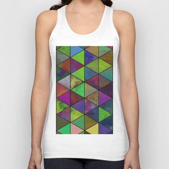 Textured Triangulation - Abstract, geometric triangles Unisex Tank Top