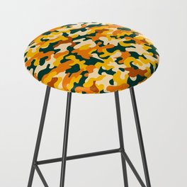 Yellow Military Camouflage Pattern Bar Stool