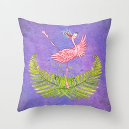 Dancing Flamingo Throw Pillow