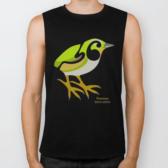 Rock Wren New Zealand Bird Biker Tank
