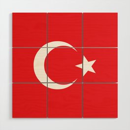 Turkey Flag Print Turkish Country Pride Patriotic Pattern Wood Wall Art