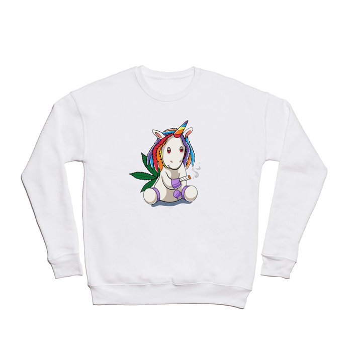 Funny Cannabis Weed Unicorn Gift design Crewneck Sweatshirt