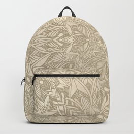 Golden mandala floral lineart pattern Backpack
