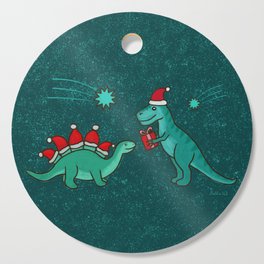Cute Christmas Dinosaurs Dinos Dinosaur Cutting Board