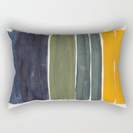 Minimalist Mid Century Color Block Color Field Rothko Navy Blue Olive Green Yellow Pattern by Ejaaz Haniff Rectangular Pillow
