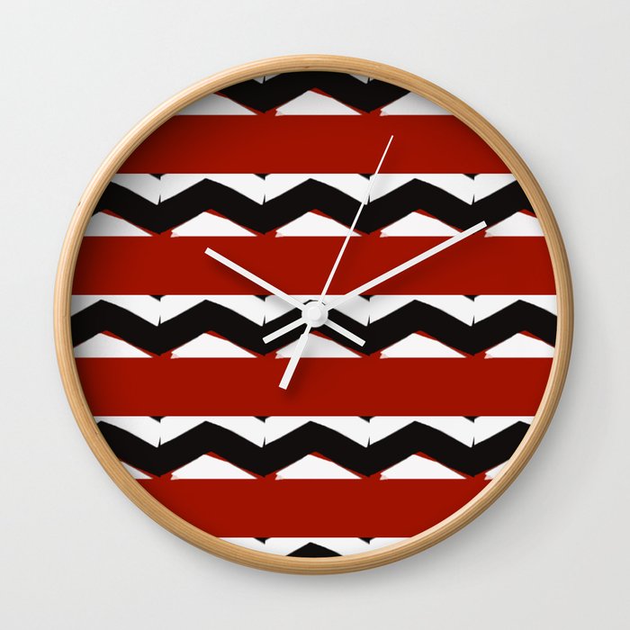 Black White Red All Over Wall Clock