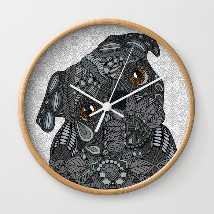 Black Pug 2016 Wall Clock